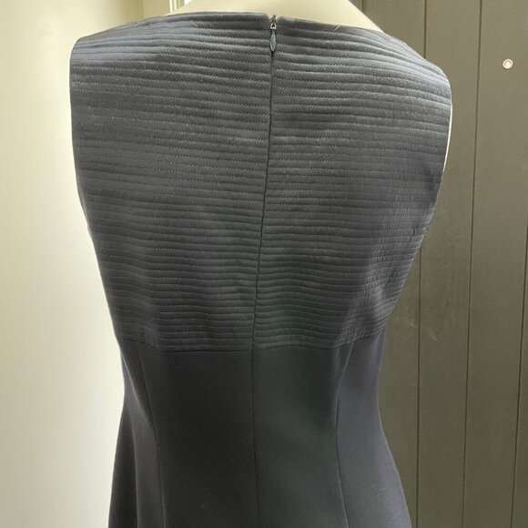 Peter Nygard Pure New Wool Classic Sleeveless Sheath Midi Dress Navy Blue Sz 8 - Picture 6 of 10